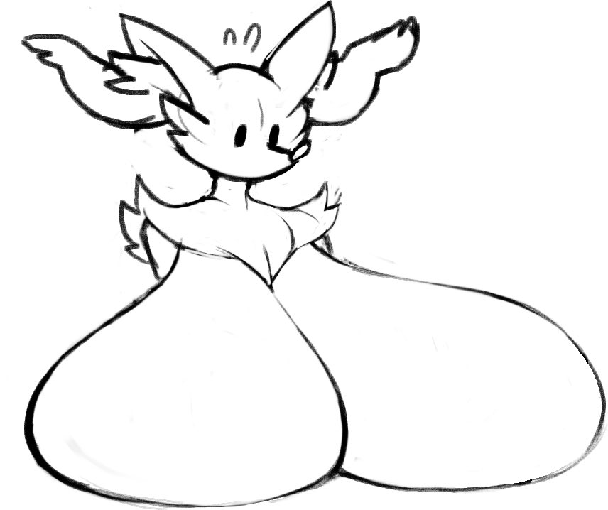 anthro atsuineko atsuinekowo big_breasts braixen breasts canid canine female fox generation_6_pokemon huge_breasts hyper hyper_breasts mammal nintendo pokemon pokemon_(species) solo