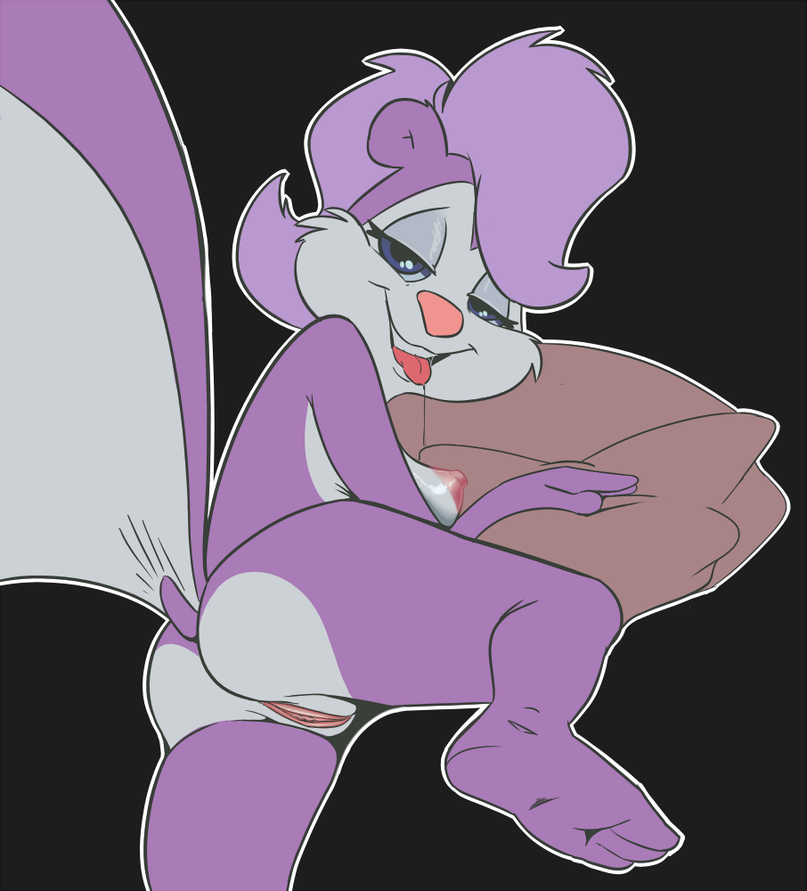 anthro ass breasts female fifi_la_fume fur furry furry_only hair mammal nipples nude plump_labia purple_hair pussy raised_leg saran-rape skunk small_breasts solo striped_tail stripes tail tiny_toon_adventures warner_brothers