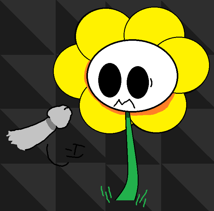 anon anonymous_character disembodied_penis double-double-d duo elemental_creature flora_fauna flower flower_creature flowey_the_flower genitals grass human male male/male mammal one_eye_closed penis plant pointing_penis scared undertale undertale_(series) uwu wink