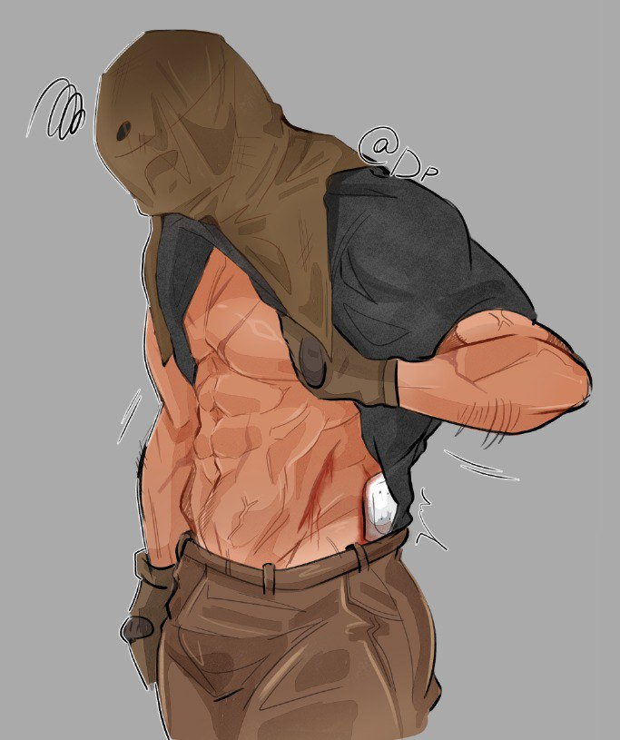 1boy bara barazoku black_ops_3 bulge call_of_duty clothing gay josef_krueger male male_focus male_only manly mask masked masked_male modern_warfare muscular_male shirt_lift solo solo_male tight_clothing yaoi