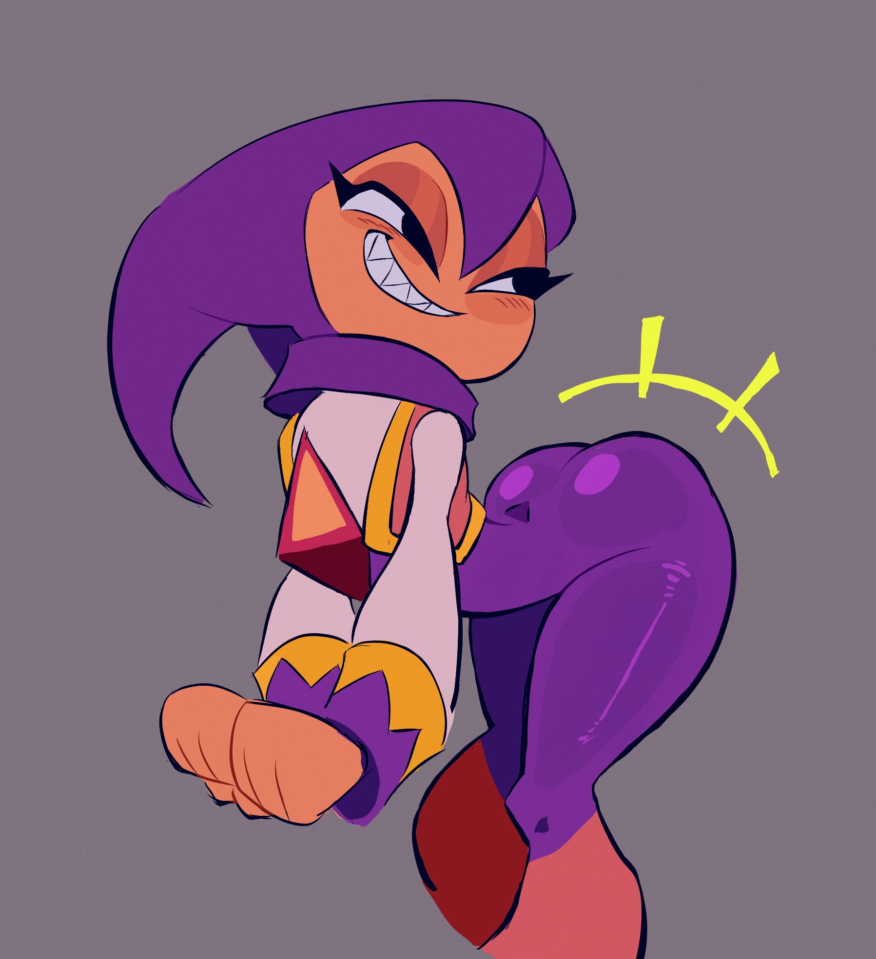1girl, 2024, 2024s, absurd res, ambiguous gender, ass, ass focus, big ass, donkozoid, jester, jester hat, jester outfit, looking at viewer, nights, nights into dreams, sega, sharp teeth, simple background, smile, smug, smug face, solo, tagme, wide hips