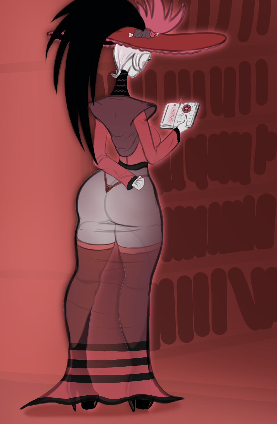 1girls ass_bigger_than_head ass_visible_through_clothes child_bearing_hips color curvy dat_ass demon demon_girl diklonius dress female hazbin_hotel high_heels huge_ass huge_breasts mature_female milf monster_girl nightmare_waifu rosie_(hazbin_hotel) sketch solo solo_female stockings thick_ass thick_thighs transparent_clothing voluptuous wide_hips