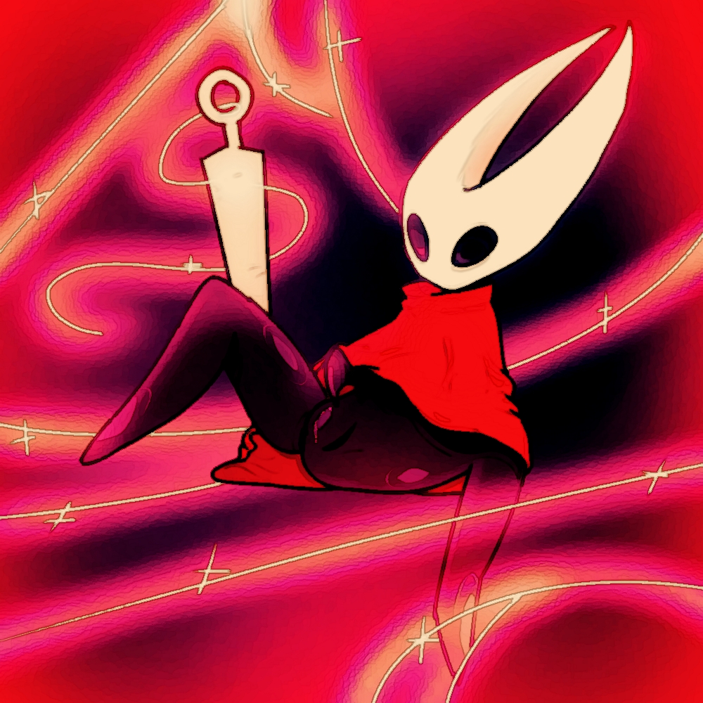 hollow_knight hornet_(hollow_knight) needle pussy pussy_on_display red_dress spider threads