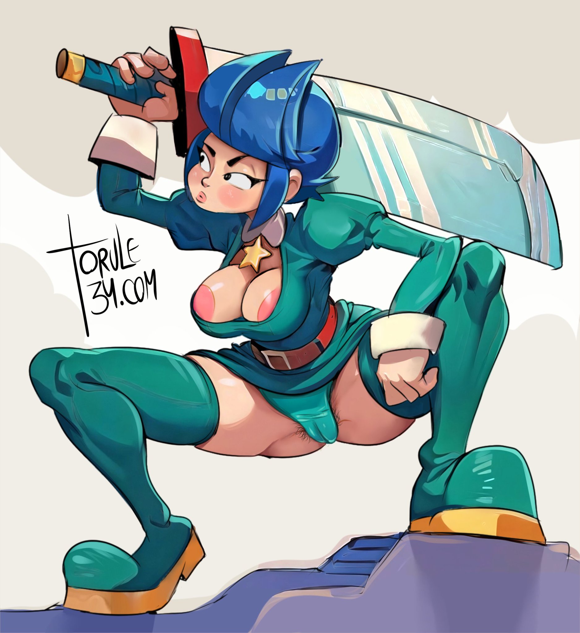 annie (skullgirls), bibi (brawl stars), brawl stars, breasts, cosplay, costume, female, skullgirls, torule34