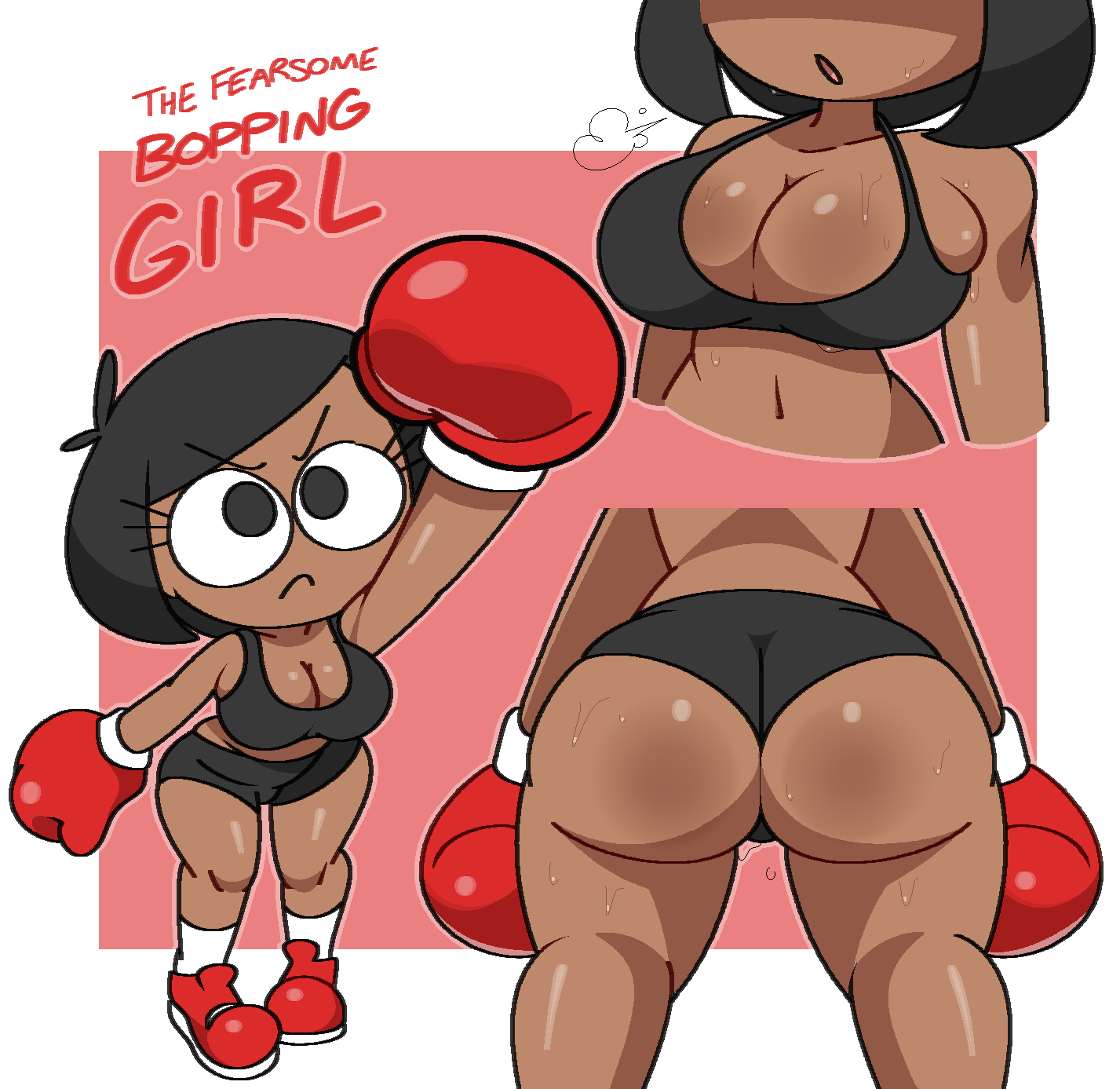 1girls 2024 ass ass_focus big_ass big_breasts big_butt big_thighs black_eyes black_hair black_shorts black_sports_bra boxing_gloves breast_focus breasts butt butt_focus cleavage clothing curvy cute dark-skinned_female dark_skin female female_only gloves midriff multiple_images original red_boxing_gloves red_gloves red_shoes redraw rob_(vilepluff) shoes shorts simple_background socks solo sports_bra sweat sweating thick thick_ass thick_butt thick_hips thick_thighs thighs tight_clothing vilepluff white_socks wide_hips