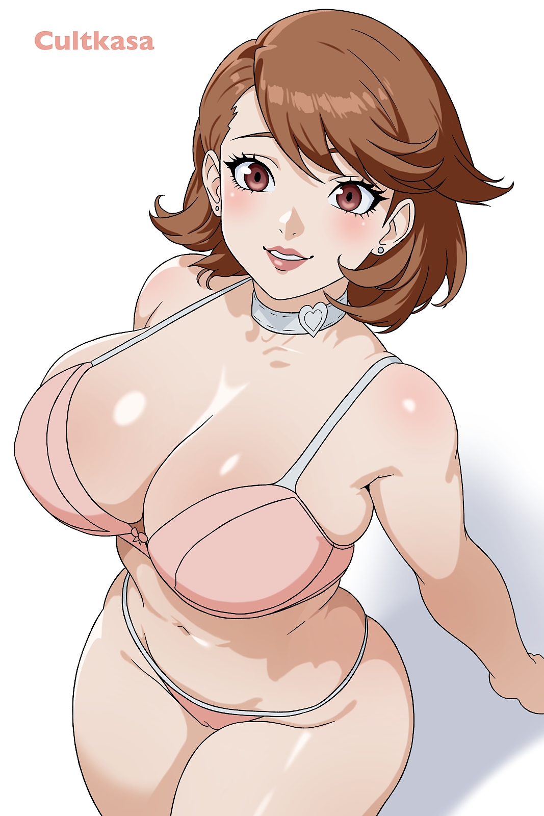 atlus, breasts, cameltoe, clutkasa, female, female only, persona, persona 3, pussy, short hair, solo, white skin, yukari takeba