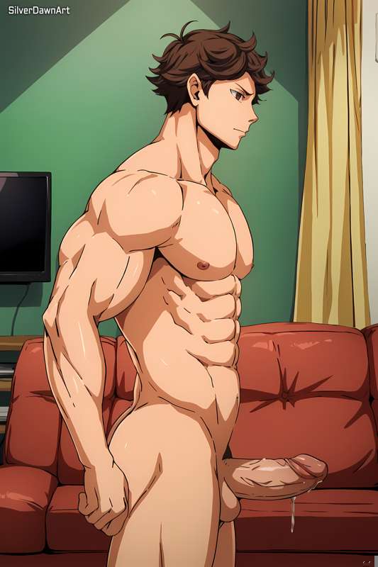 ai_generated anime anime_character big_dick big_penis boy gay gay_male haikyuu!! long_penis male male_only naked naked_male oikawa_tooru_(haikyuu!!) silverdawn_art