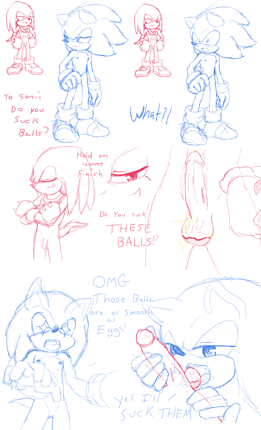 balls furry gay hedgehog knuckles_the_echidna kyoshinhei male_only mammal oral penis sonic_(series) sonic_the_hedgehog thebuttgoblin