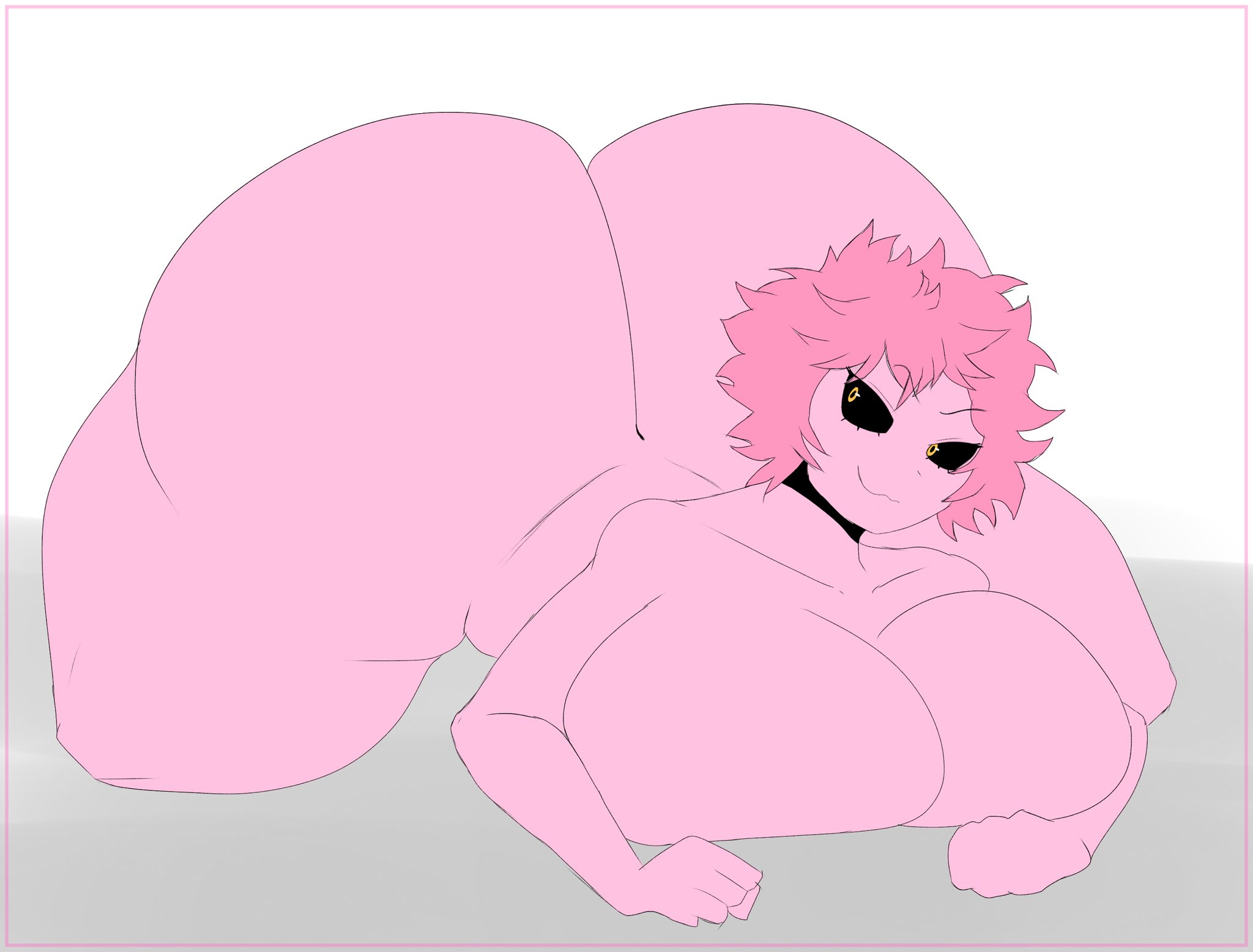 1girls, ass, ass body, big breasts, breasts, cay cant draw, caycay, female, huge ass, massive ass, mina ashido, my hero academia, pink body, tagme