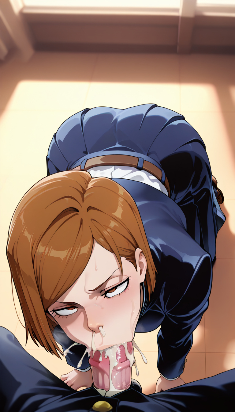1girls, absurdly large cock, ahe gao, ai generated, cum, cum from nose, cum in mouth, cum in nose, cum inside, cum out nose, deepthroat, face fucking, female, huge cock, impossible fit, jujutsu kaisen, kugisaki nobara, male, male/female, nobara kugisaki, oral, paralap, penis, tagme