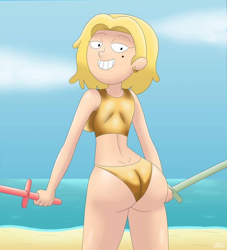 amphibia amphibia_(finale) ass beach female golden_week julex93 sasha_waybright solo swimsuit tagme tankini