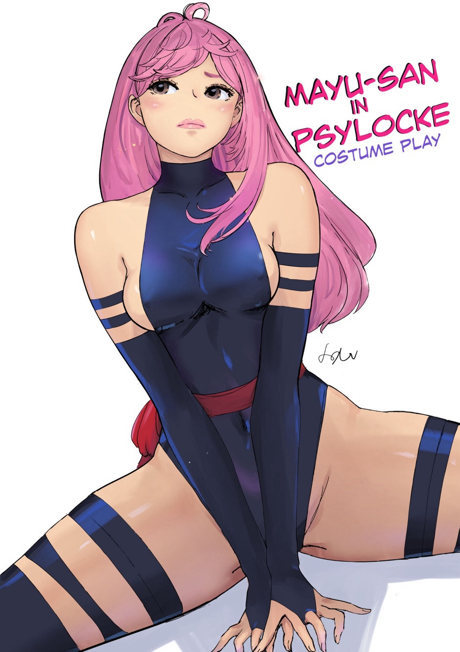 1girls breasts marvel marvel_comics marvel_rivals mutant_(marvel) original pink_hair psylocke psylocke_(cosplay) psylocke_(marvel_rivals) sai_(marvel) small_breasts thick_thighs thighhighs thighs x-men