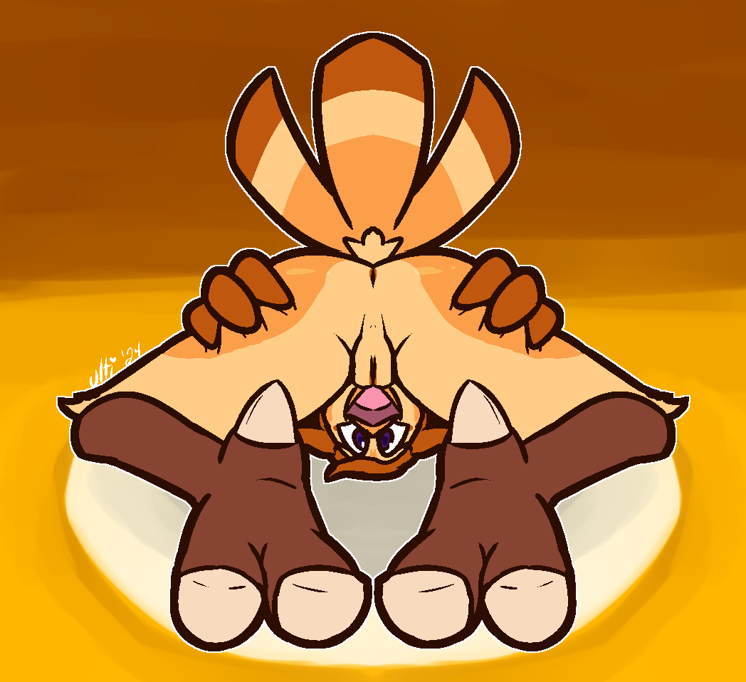 2024 3_toes anthro anus ass avian barn_owl beak bent_over big_butt bird claws feathers feet female foot_focus genitals hands_on_legs hands_on_thighs kneeling looking_at_viewer nude orange_anus orange_beak orange_body orange_feathers orange_pussy owl presenting presenting_hindquarters pupils purple_eyes purple_pupils pussy rear_view smile solo talons thick_thighs toe_claws toes tyto tytonid ulti_(ultilix) ultilix white_claws yellow_body yellow_feathers