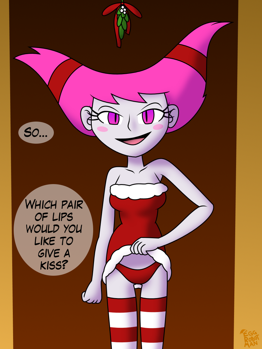 big_breasts breasts christmas dc_comics eggrobotman female jinx_(dc) mistletoe panties solo tease teen_titans teen_titans_go