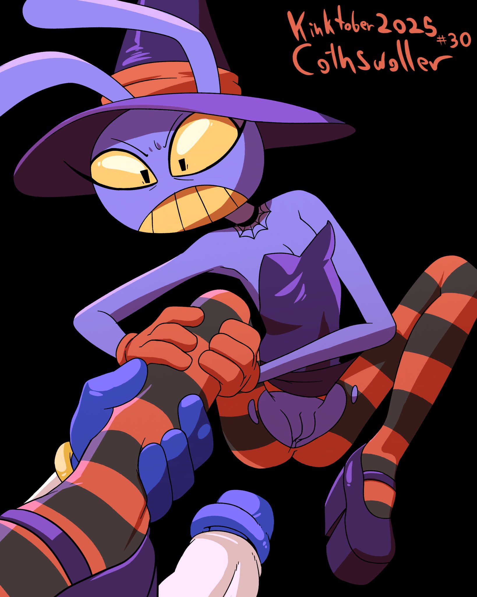 anthro, cothswoller, cuntboy, dubious consent, exposed pussy, furry, futanari, halloween, halloween costume, imminent rape, imminent sex, intersex, jax (the amazing digital circus), non-consensual, offscreen character, offscreen futa, pomni (the amazing digital circus), pussy, ripped clothing, ripped pants, tagme, the amazing digital circus, wardrobe malfunction, witch jax (the amazing digital circus)