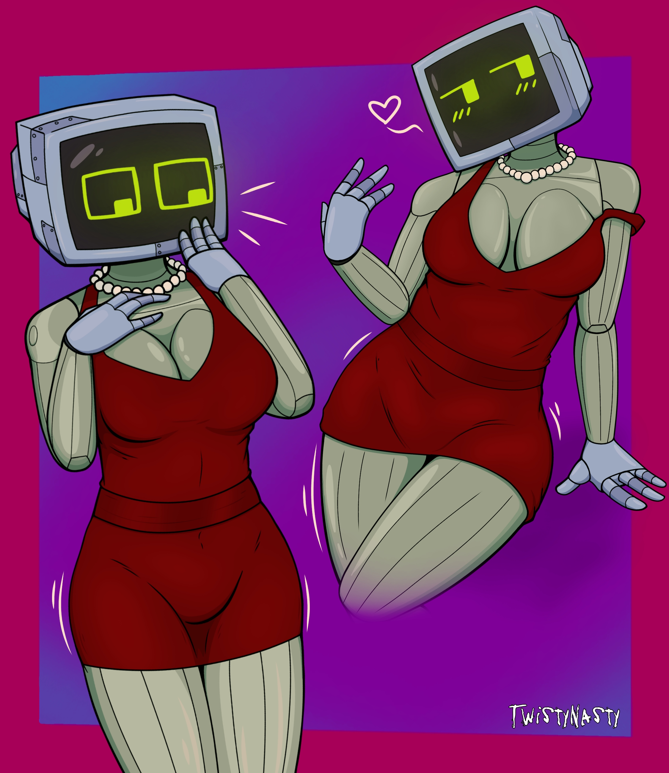 big breasts, breasts, female, female only, huge breasts, karen plankton, pussy, robot, robot female, robot girl, screen face, solo, solo female, spongebob squarepants, tv head, tv screen