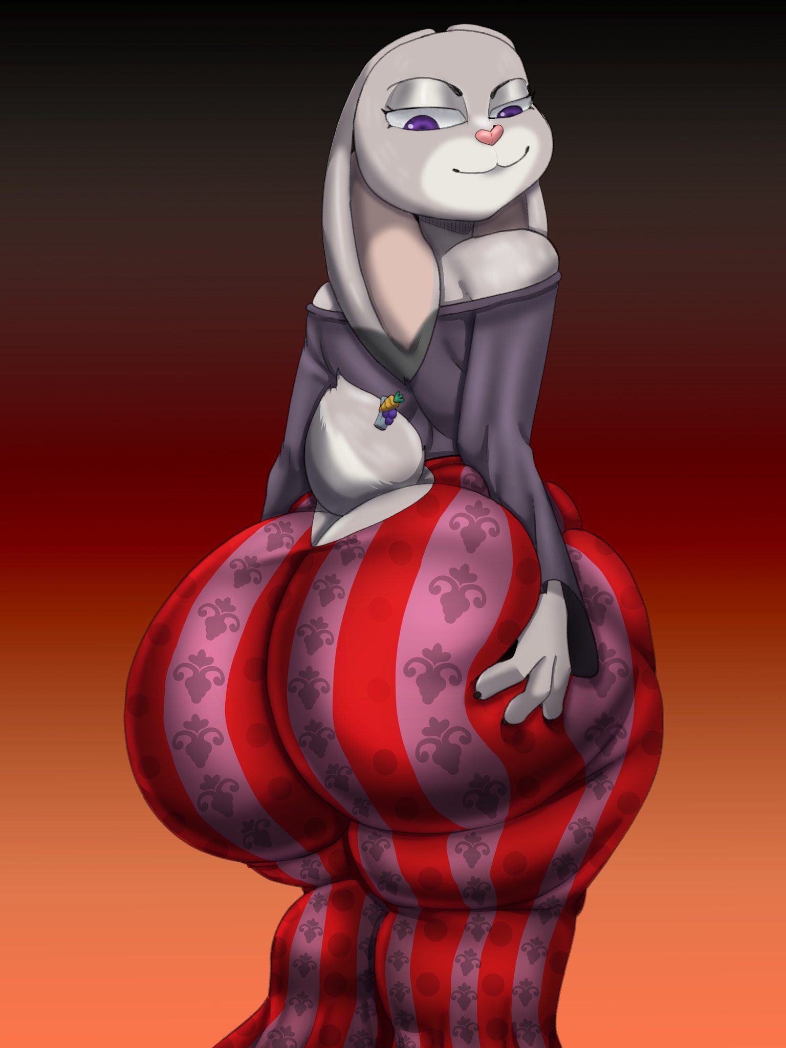 1girls, anthro, ass, ass focus, big ass, bottom heavy, bottom heavy female, clothing, fat ass, female, female focus, female only, flare pants, forbidden pants, furry, furry only, gluteal fold, huge ass, judy hopps, lagomorph, large ass, massive ass, rabbit, solo, solo female, solo focus, thick ass, thick thighs, thunder thighs, tinydemon, wide hips, zootopia