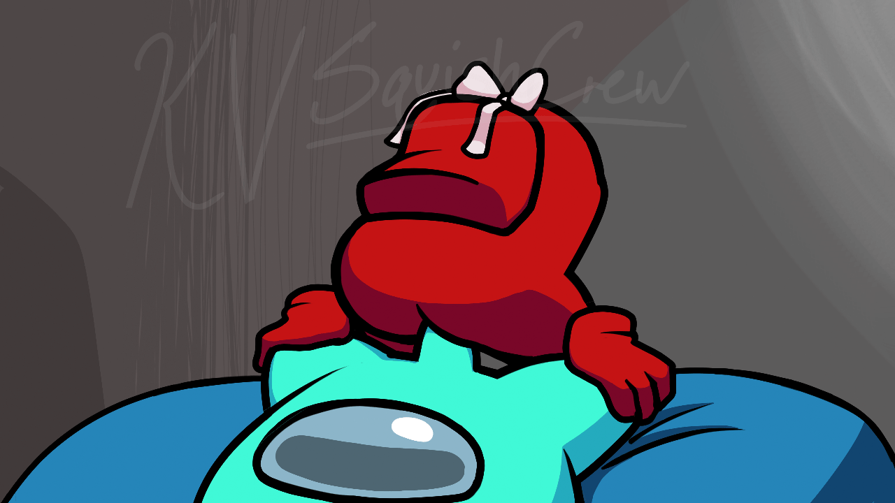 among us, among us cyan, among us red, animated, baby cakes (squishcrew), crewmate (among us), cyan (among us), cyan body, cyan dick, cyan penis, cyan skin, frame by frame, gif, male, penis, red (among us), red body, red skin, riding penis, sex, squishcrew (artist)