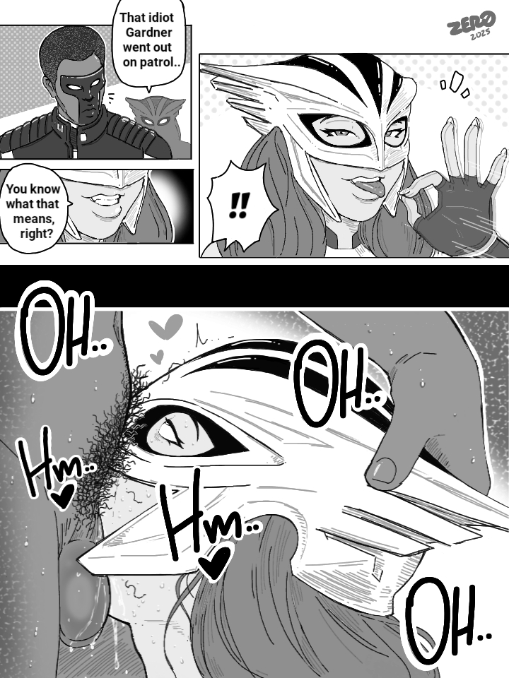 1boy, 1girls, 2d, artist request, comic, dark skin, dark-skinned female, dark-skinned male, dc, dc comics, dcu, deepthroat, fellatio, fellatio gesture, female, fully clothed, hand on head, hawkgirl, hawkgirl (dcu), hearts around head, isabela merced, kendra saunders, latina, male, michael holt, mister terrific, mister terrific (dcu), oral, penetration, peruvian, peruvian female, source request, straight, superhero, superheroine, superman (2025), superman (series), tan skin, tan-skinned female, text, uncolored