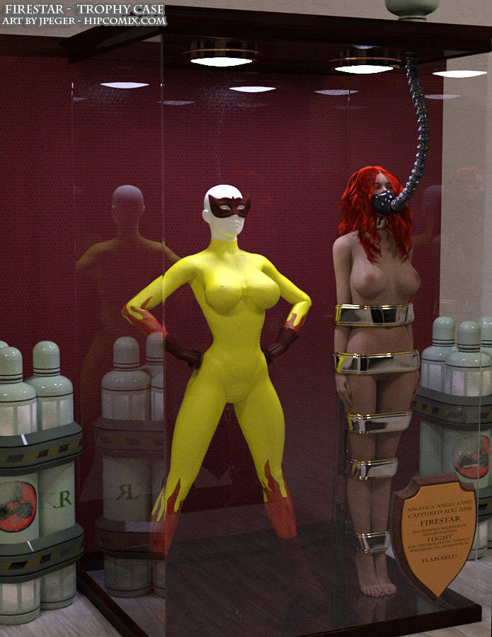 3d bound bound_arms bound_legs completely_nude completely_nude_female firestar_(marvel) mannequin marvel marvel_comics nude nude_female red_hair thejpeger trophy_case