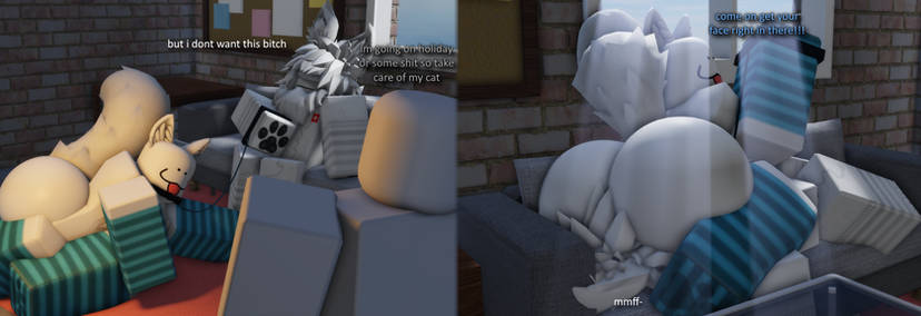 3d, ass, ass smothering, big ass, cat boy, cat ears, cat tail, femboy, furry, gay, male, massive ass, mermio, roblox, robloxian, smothering, smothering ass, tagme