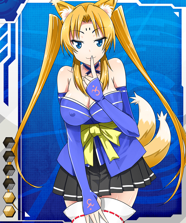 00s animal_ears blonde_hair breasts card_(blue-r) card_(medium) card_(r) dekosen_takuji female female_focus fox_ears fox_tail kitsune large_breasts lilith-soft official_art solo tagme tail taimanin_(series) taimanin_asagi taimanin_asagi_battle_arena_all_card_gallery taimanin_asagi_kessen_arena tenhana_(taimanin_asagi)