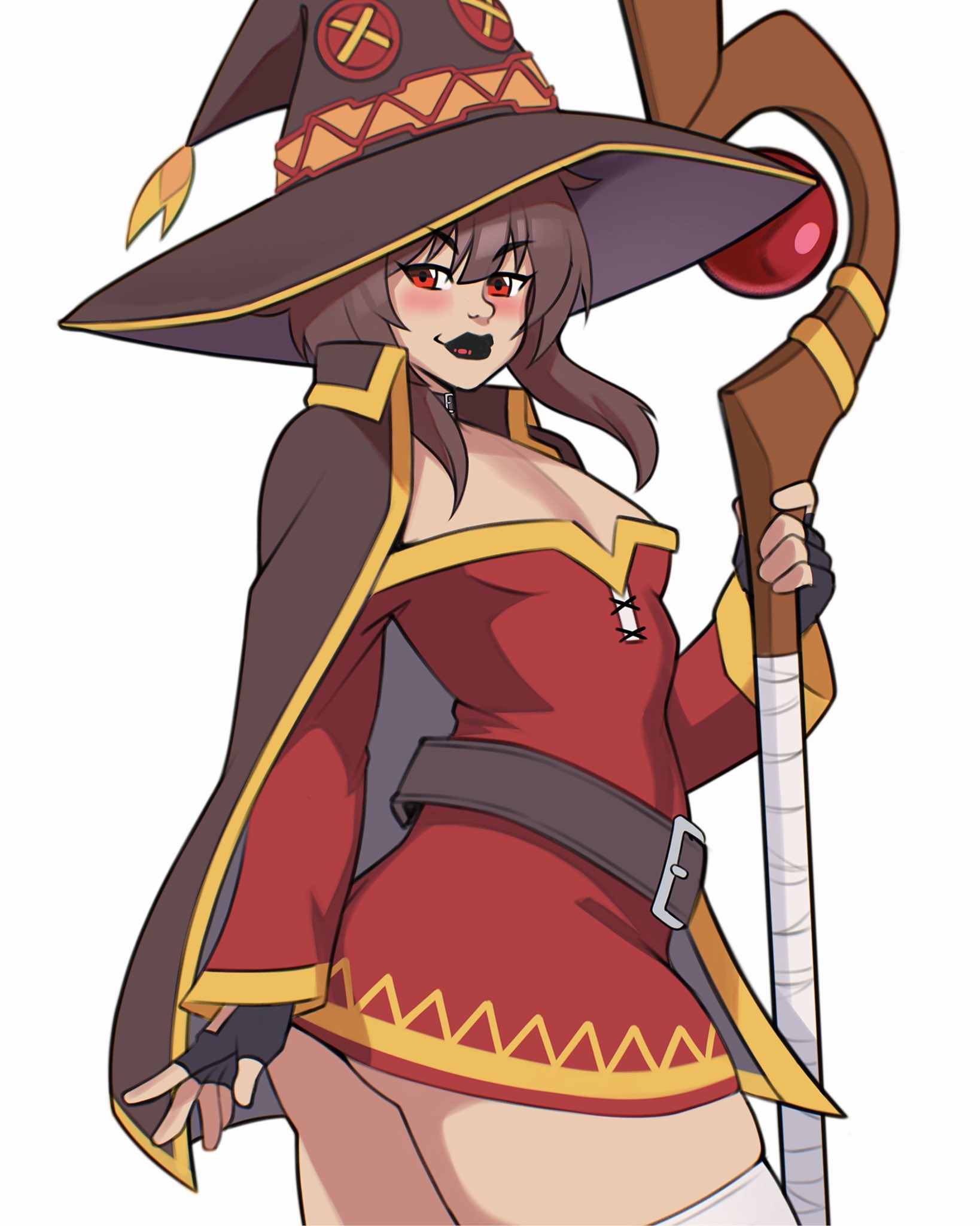 black lipstick, female, idiot2006, jakuson z, kono subarashii sekai ni shukufuku wo!, megumin, red eyes
