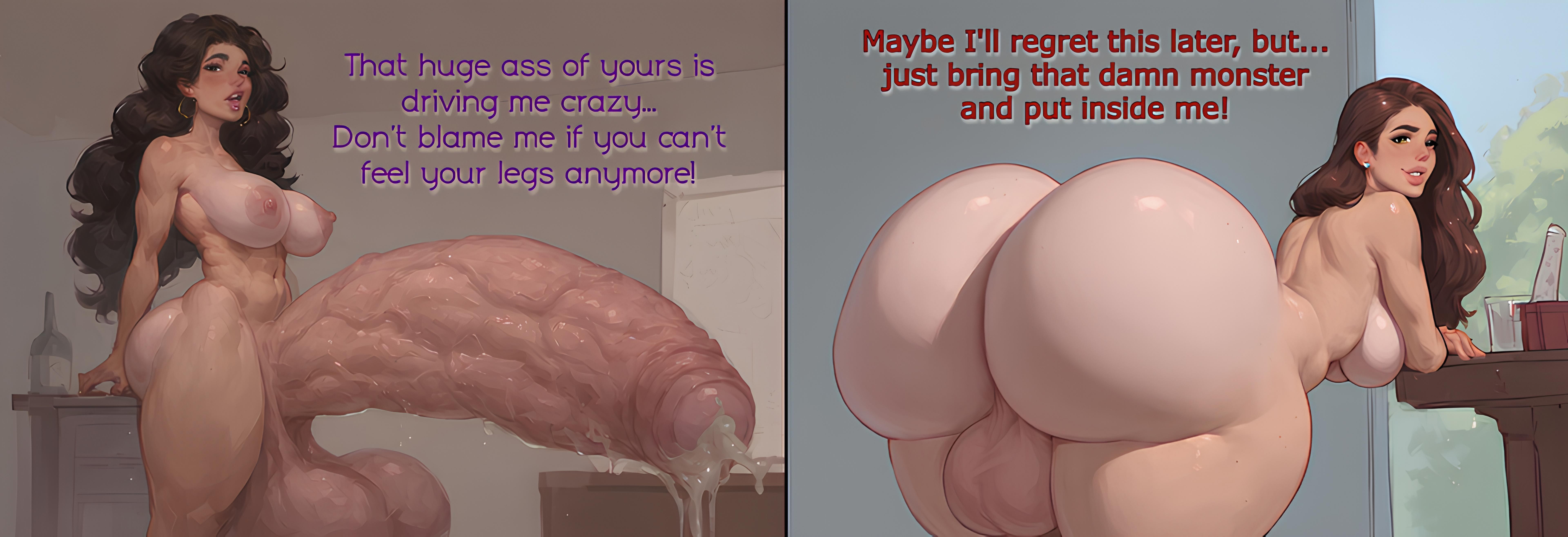 2futas, ai generated, ass, balls, begging, dialogue, dripping cum, female, futa on futa, futa only, futa with futa, futanari, huge ass, huge balls, huge cock, hyper, hyper penis, imminent sex, intersex, massive ass, massive butt, massive penis, penis, size difference, the jeff, thick ass, thick penis, thick thighs