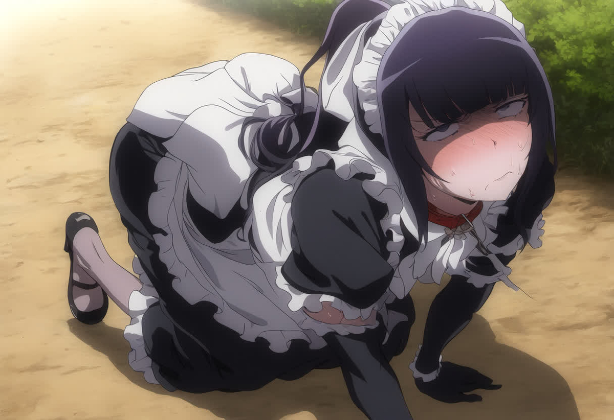 ai generated, black hair, female, kh739557719960, maid, maid uniform, narberal gamma, overlord (maruyama)