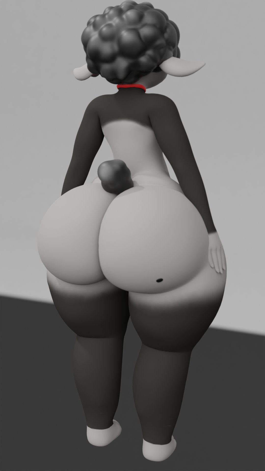 1boy 3d anthro ass ass_bigger_than_head ass_focus behind_view big_ass big_butt black_hair bubble_butt collar curvaceous curvy curvy_figure dat_ass femboy furry girly huge_ass koreyvee lamb male male_only mole mole_on_ass neckwear nude scut_tail sheep solo solo_male tagme tail thick_thighs tom_(isolatedartest) unseen_male_face voluptuous voluptuous_male wide_hips