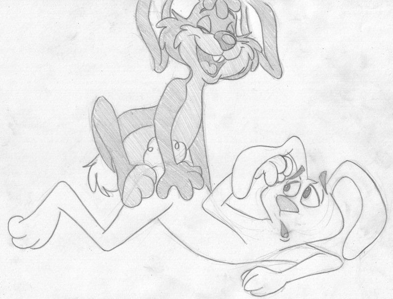 amarimasi anthro anthro_on_anthro anthro_penetrated anthro_penetrating anthro_penetrating_anthro furry furry_only gay gay_sex lowres male male/male male_only male_penetrating male_penetrating_male mascot monochrome nesquik nestle quick_the_rabbit trix trix_rabbit