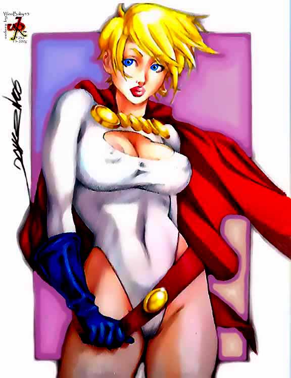 00s 1girls 2000s 2006 areola big_breasts blonde_hair blue_eyes bottomless breasts cape cleavage color colored daikon_(artist) dc dc_comics erect_nipples female female_only gloves kara_zor-l karen_starr large_breasts nipples power_girl short_hair solo superman_(series) woobaby43