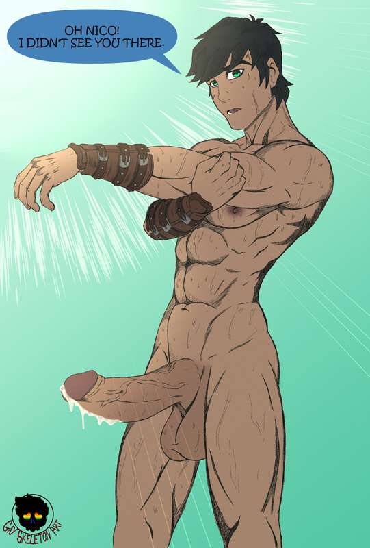 1boy, balls, big penis, cum, dialogue, flexing, foreskin, fully retracted foreskin, gayskeletonart, male, male focus, male only, muscular, muscular male, naked, nude, penis, percy jackson, percy jackson and the olympians, precum, retracted foreskin, solo, solo focus, solo male, sweat, sweaty balls, sweaty body, sweaty genitalia, sweaty penis, tagme, thick penis, uncircumcised, uncut, unseen male