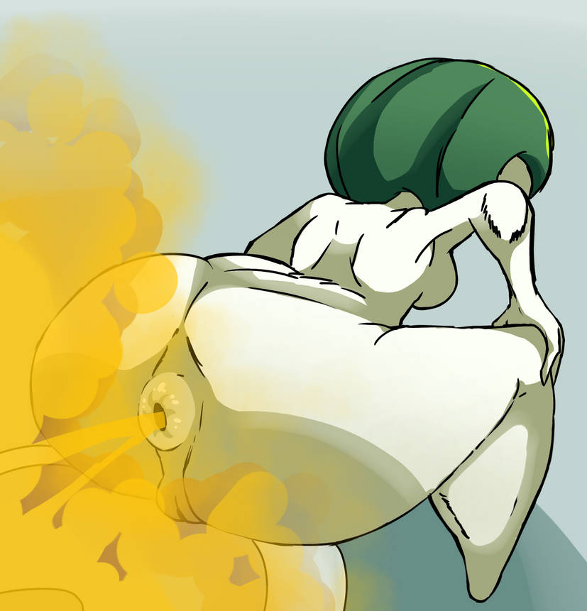 ass_bigger_than_head big_ass completely_nude completely_nude_female fart fart_fetish farting gardevoir hands_on_knees huge_ass ilovewomanfarts_(artist) pokemon pokemon_(species) puffy_anus pussy small_breasts thick_thighs toilet toilet_use