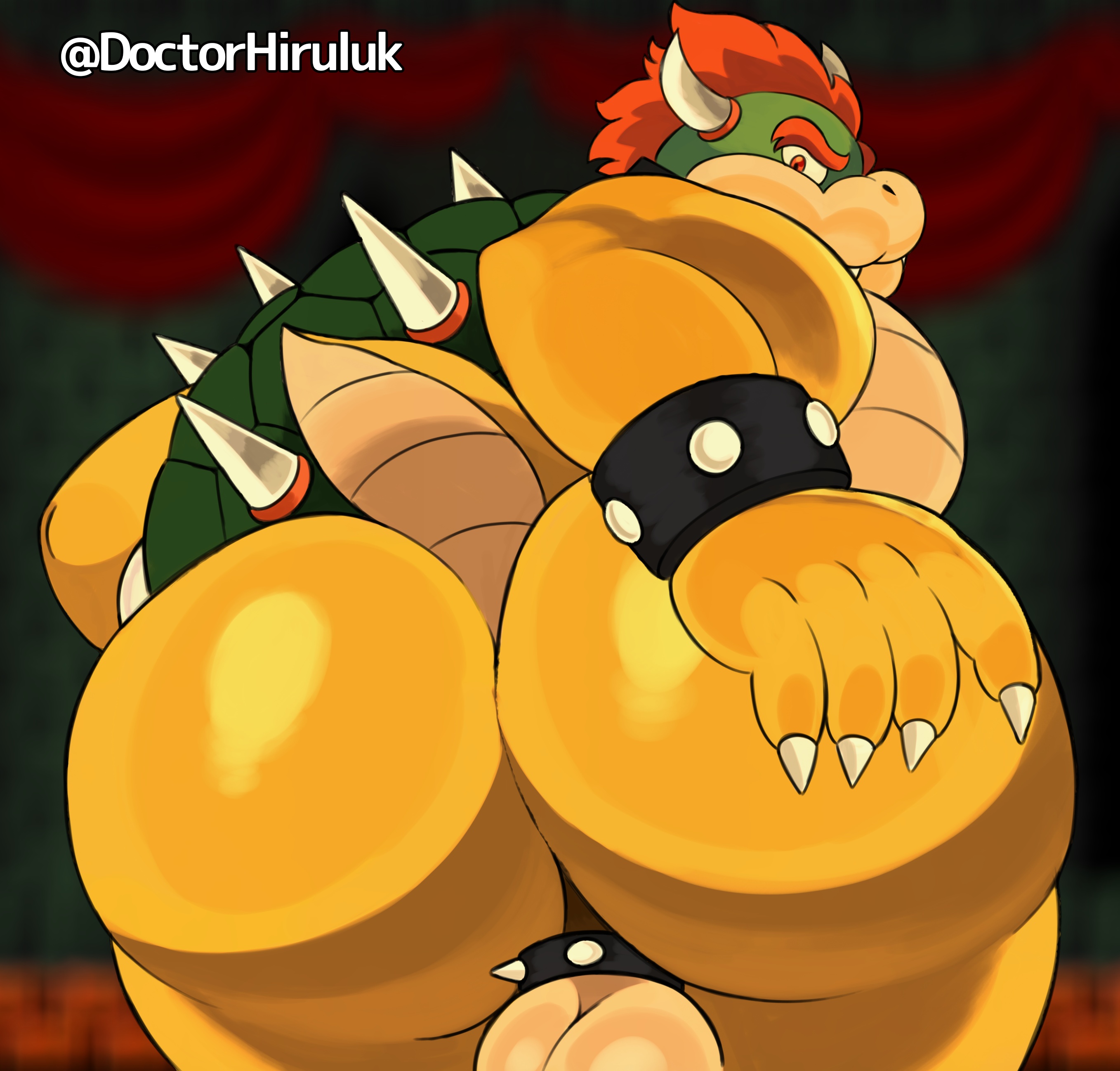 anthro, ass, ass focus, ass grab, balls, bara, big ass, big balls, big butt, bowser, bubble ass, bubble butt, butt, cock ring, dat ass, dat butt, doctorhiruluk, fat ass, fat butt, gay, huge ass, huge butt, large ass, large butt, male, male only, mario (series), penis, round ass, round butt, solo male, thick ass, thick butt