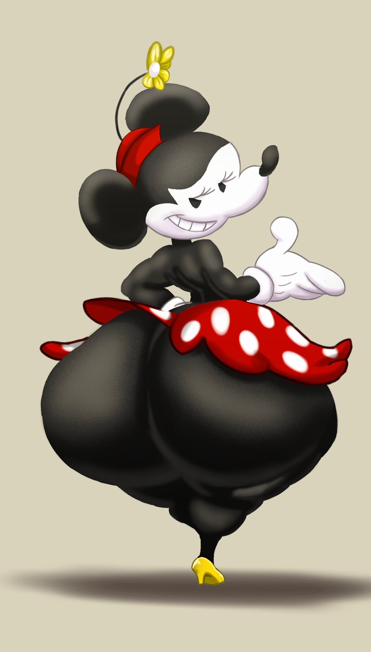 ass, ass bigger than head, ass focus, big ass, big butt, clothed, disney, female, female only, huge ass, hyper ass, minnie mouse, revealing clothes, rodent, teasing, thedeathcrow05, underass