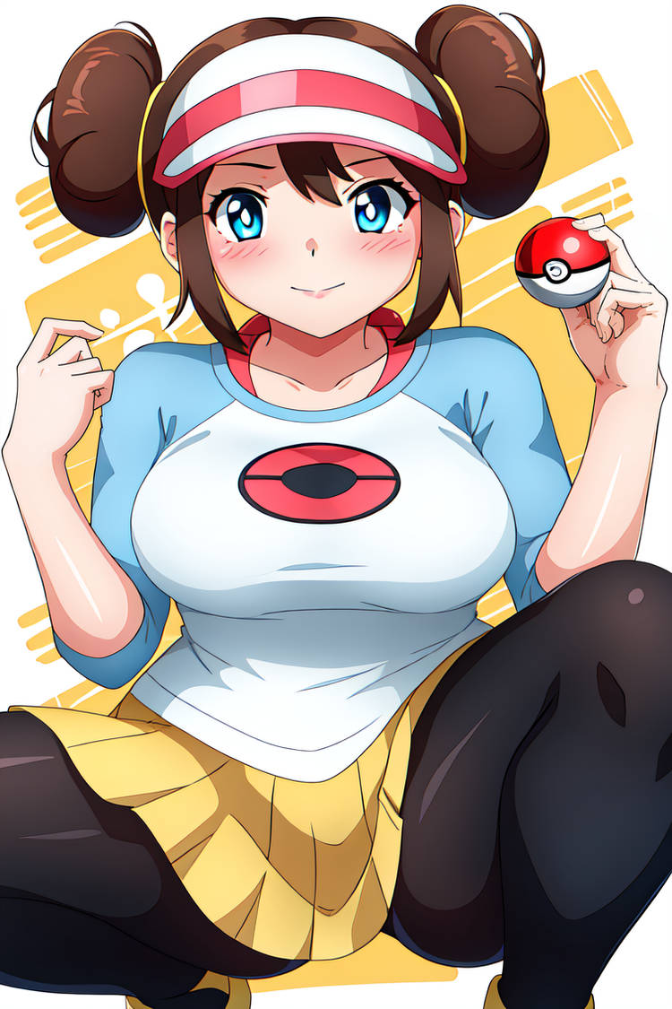 ai_generated big_breasts blush busty creatures_(company) curvy female female female_only front_view game_freak hi_res highres holding_object holding_poke_ball nintendo pantyhose poke_ball pokemon pokemon_(game) pokemon_bw2 pokemon_trainer rosa_(pokemon) seraphim_ai skirt smile solo spandex squatting stable_diffusion tights