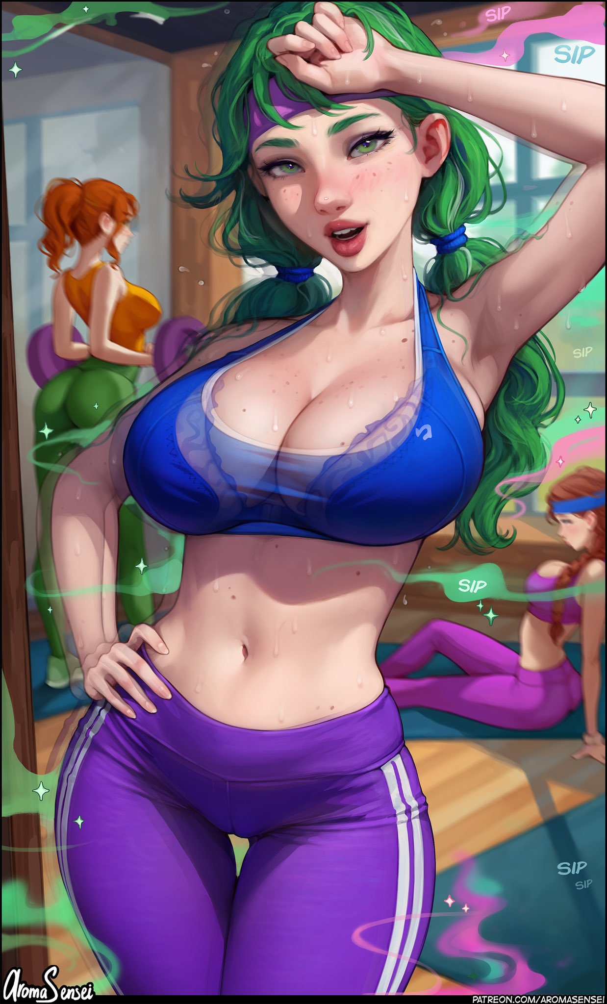 3girls aroma_sensei breasts bust busty caroline_(stardew_valley) chest curvaceous curvy curvy_figure cute cute_face digital_media_(artwork) farmer_(stardew_valley) female female_focus green_eyes hips hourglass_figure huge_breasts human jodi_(stardew_valley) legs light-skinned_female light_skin lips mature mature_female robin_(stardew_valley) slim_waist stardew_valley thick thick_hips thick_legs thick_thighs thighs voluptuous waist wholesome wide_hips yoga_pants