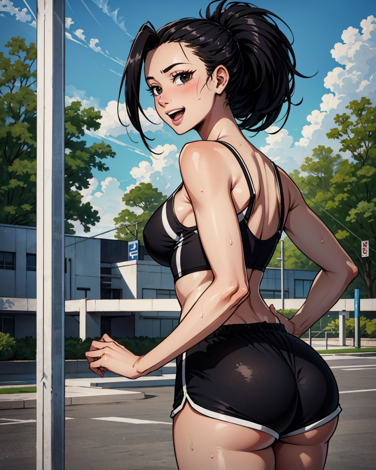 ai generated, female, looking at viewer, makimass ai, momo yaoyorozu, my hero academia