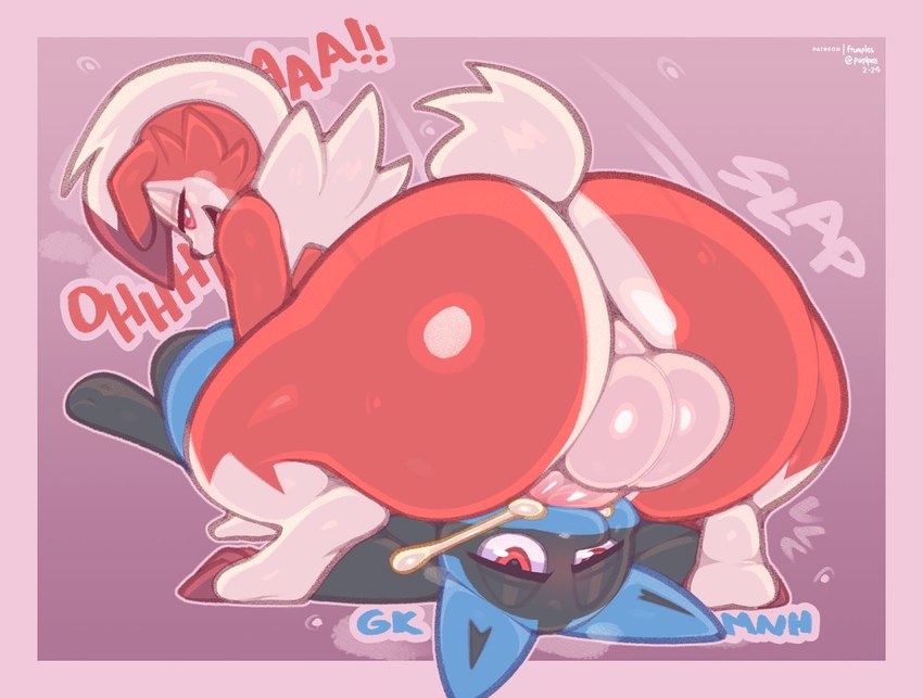 2boys, anthro, ass, balls, big ass, canine, cum, cum in mouth, cum inside, deepthroat, deepthroat facesitting, dick, femboy, frumples, furry, gay, gay domination, gay sex, huge ass, lucario, lycanroc, male, nintendo, oral, oral penetration, oral sex, penis, pokemon, pokemon (species), sex, submissive, submissive male, tagme