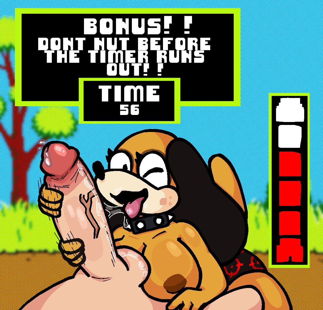 big_ass big_breasts big_penis breasts bubble_butt duck_hunt_dog female furry huge_ass huge_cock huntress_(lewdewott) lewdewott penis thick_thighs wide_hips