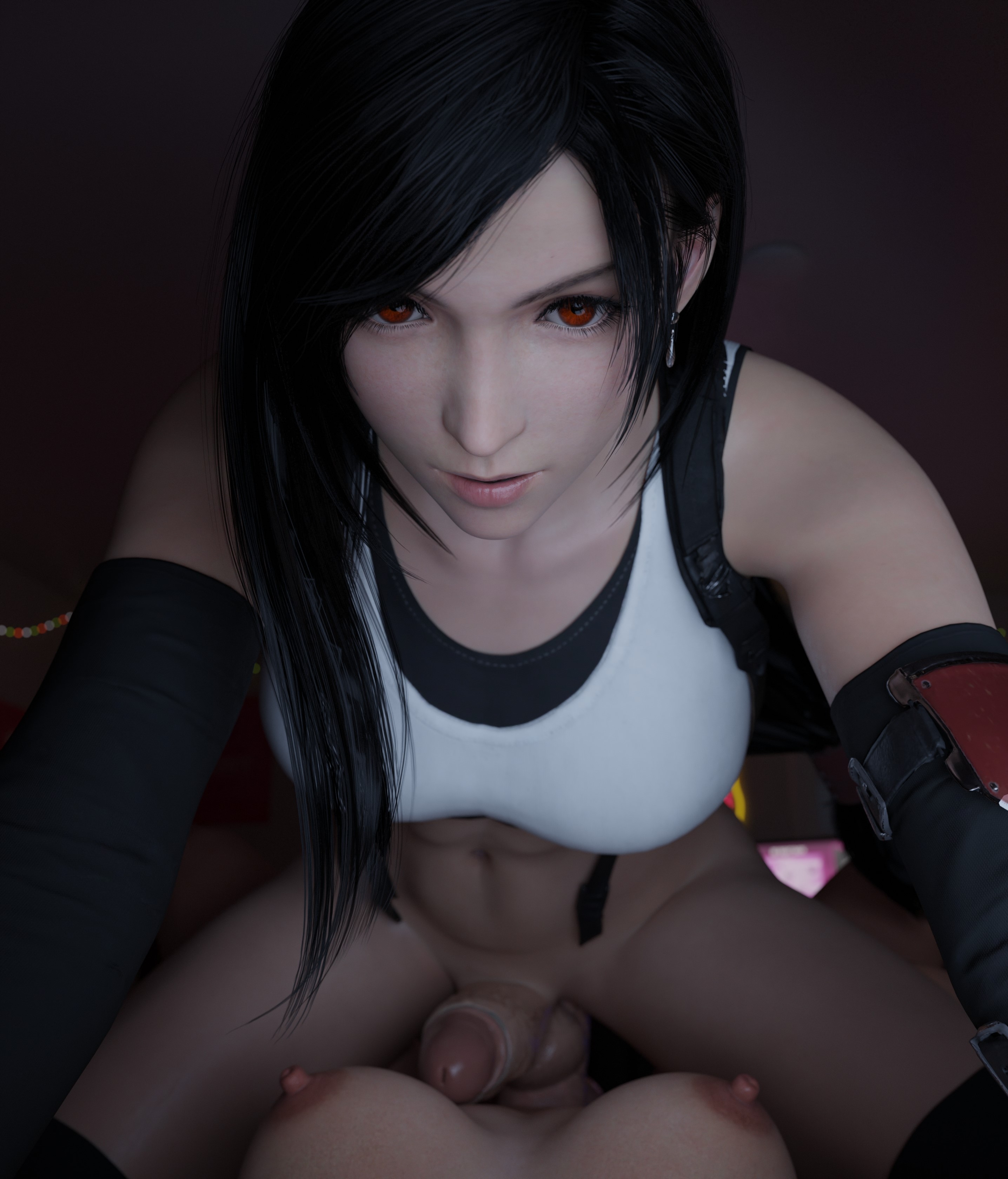 2futas, 3d, abs, aerith gainsborough, ass, athletic, athletic futa, big ass, big breasts, big penis, breasts, ciribestgirl, cowgirl position, faceless character, faceless futa, female, final fantasy, final fantasy vii, final fantasy vii remake, futa on futa, futa pov, futanari, hi res, image set, intersex, light skin, light-skinned futa, penis, pov, red eyes, square enix, tifa lockhart