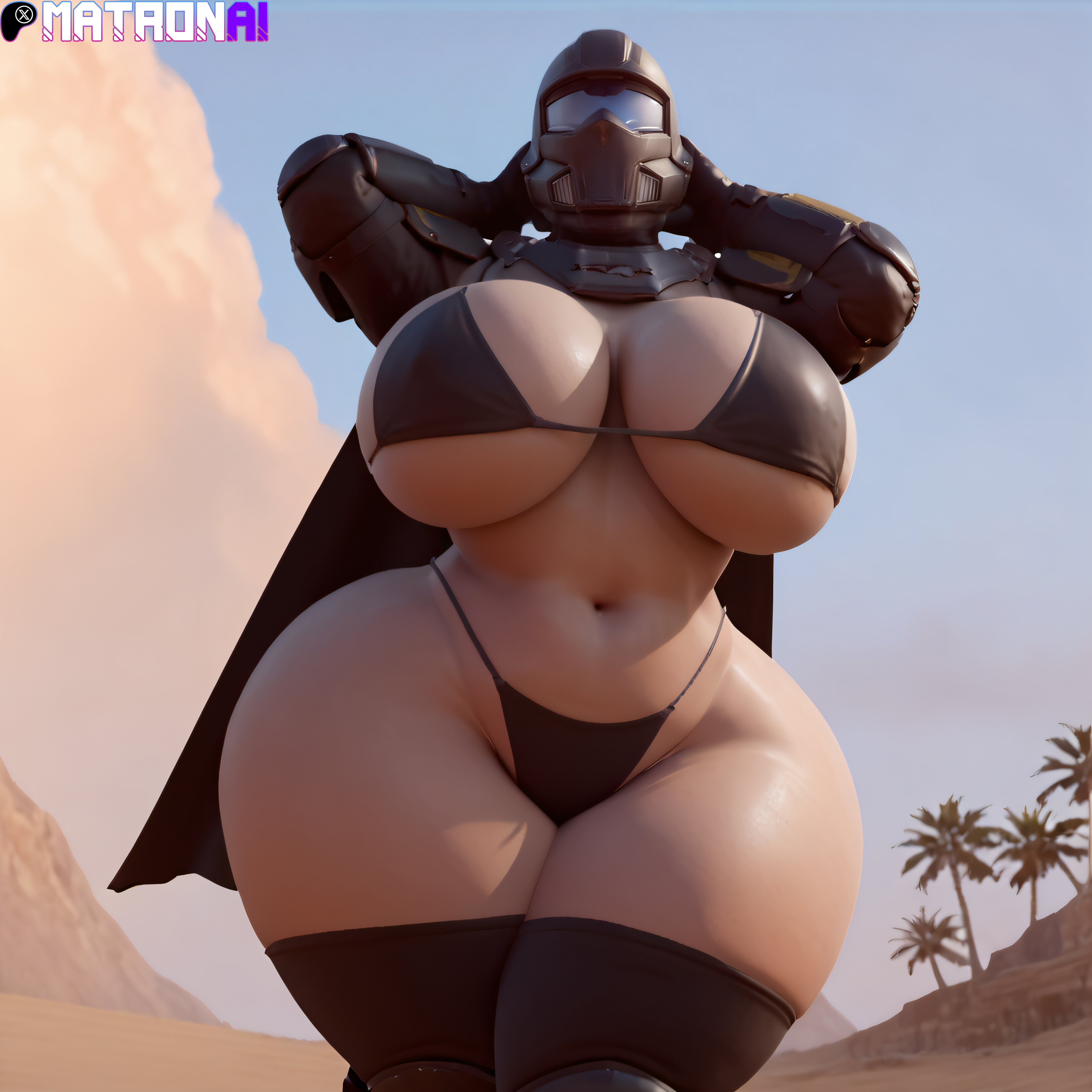 2020s, 2024, 4k, ai generated, ass, breasts, curvaceous, curvy, curvy figure, female, helldiver (helldivers), helldivers 2, helmet, highres, matronai (artist), patreon, pinup, stable diffusion, thick thighs, video games, voluptuous, voluptuous female, wide hips