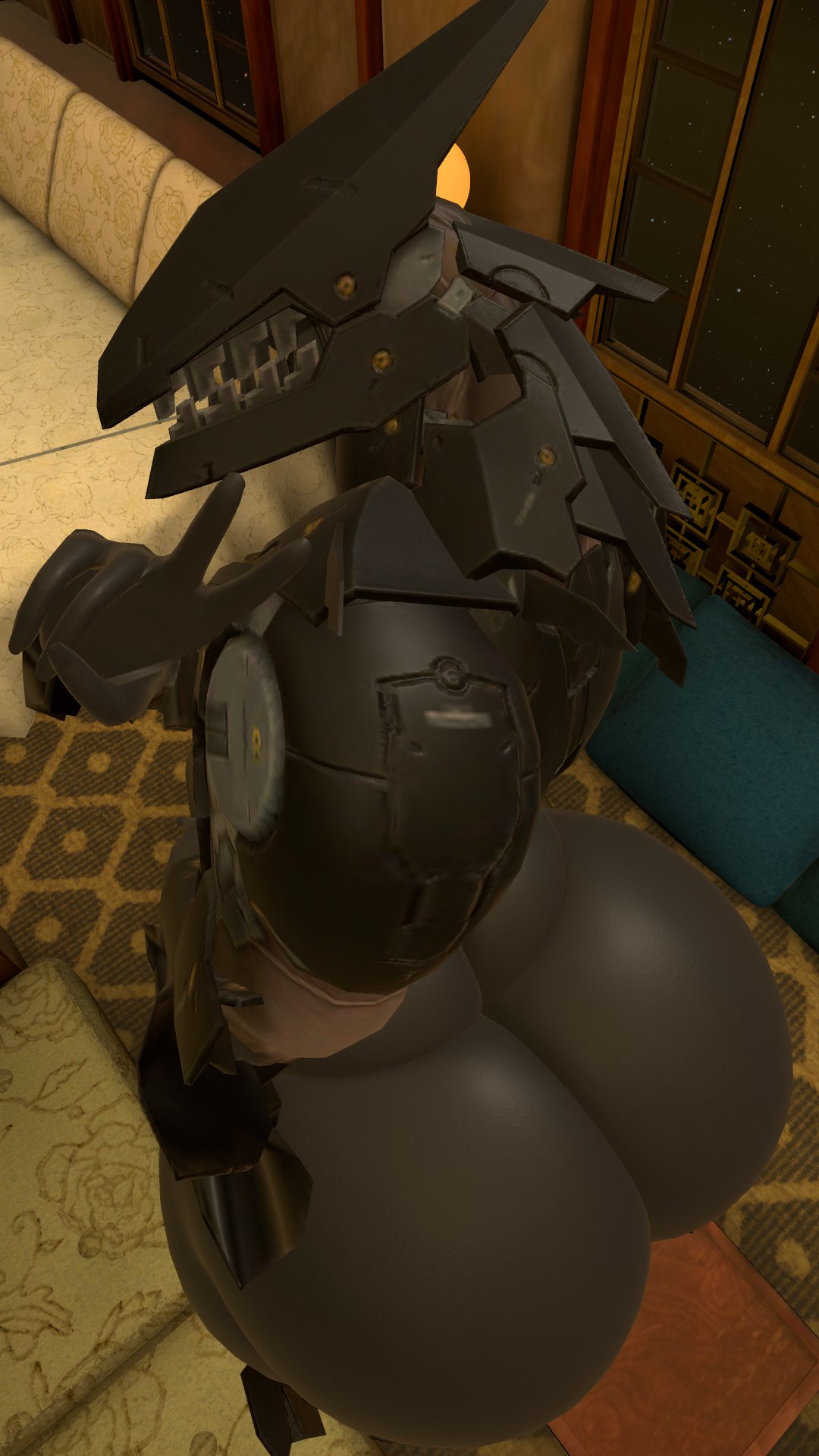 3d 3d_(artwork) ambiguous_gender anthro anthrofied ass_focus big_ass big_thighs black_body blade_wolf claws fagottini31 huge_ass huge_thighs machine metal_gear robot solo thick_thighs wide_hips