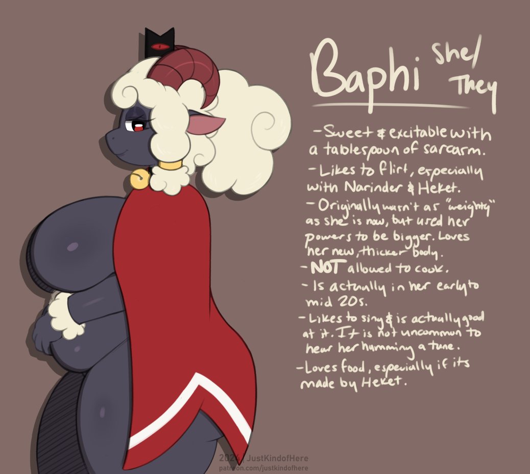 big_breasts breasts cult_of_the_lamb ewe female furry grey_body huge_breasts justkindofhere lamb_(cult_of_the_lamb) original original_character red_eyes sheep side_view slightly_chubby tagme thick_thighs wide_hips