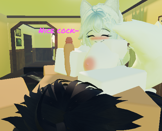 1boy 1boy1girl 3d blush female handjob naked naked_female naked_male nice_cock_bro roblox robloxian tagme tagme_(artist) white_skin