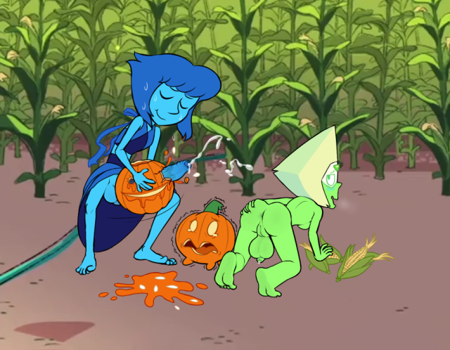 dickgirl fucking_pumpkin futanari gem_(species) intersex lapis_lazuli_(steven_universe) monster peridot_(steven_universe) pumpkin pumpkin_(steven_universe) steven_universe