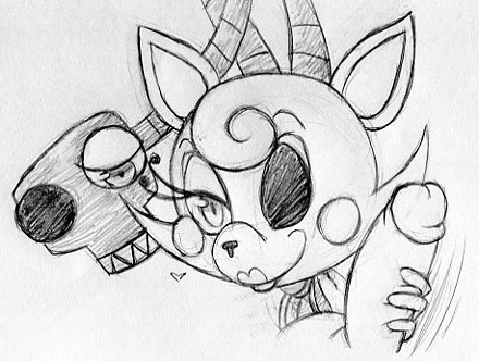 2015 animatronic anthro black_and_white canine duo erection female five_nights_at_freddy's five_nights_at_freddy's_2 fox handjob heart inkyfrog lipstick looking_at_viewer machine makeup male mammal mangle_(fnaf) monochrome penis penis_grab robot sex simple_background smile solo_focus straight traditional_media_(artwork) video_games white_background