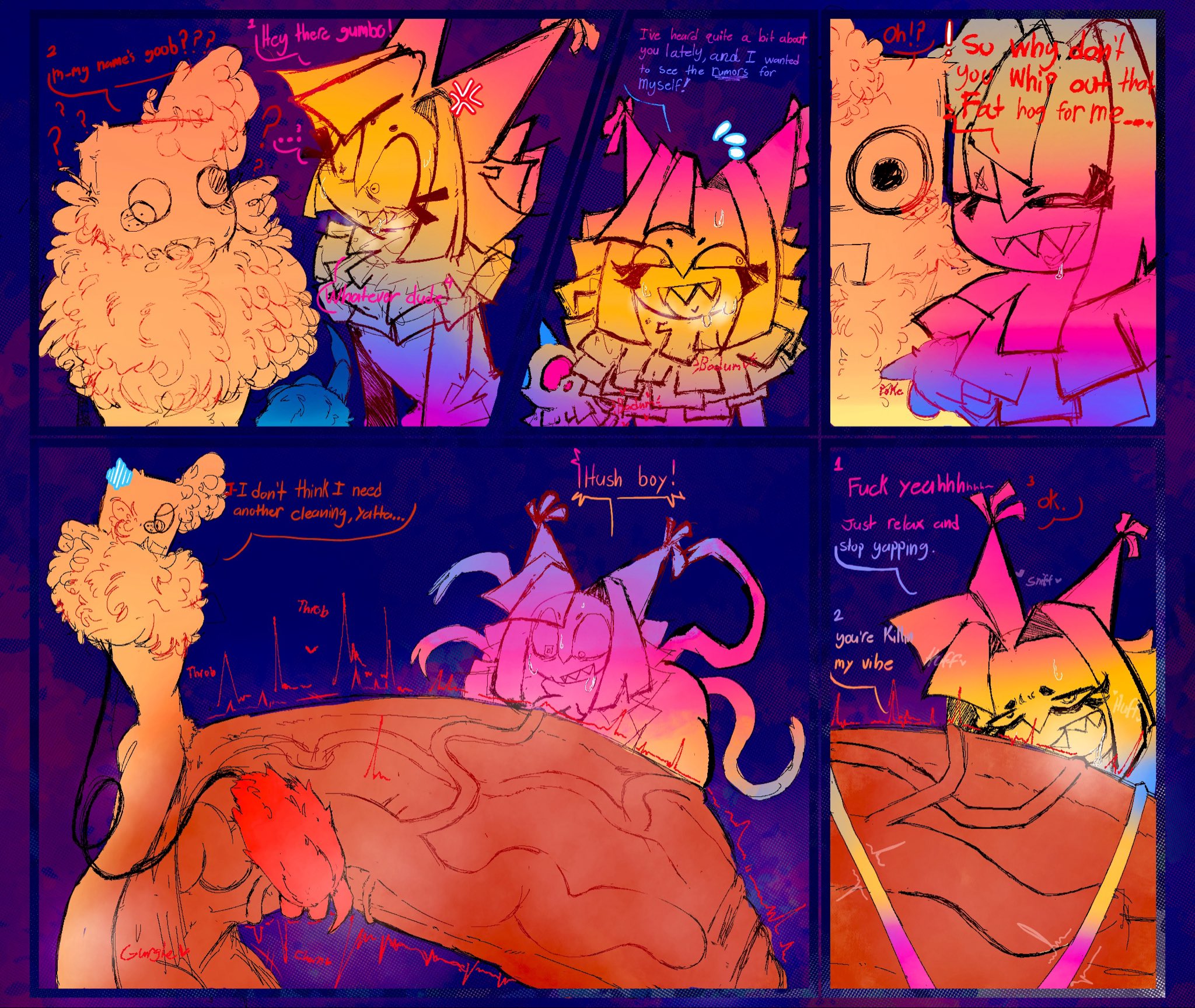 absurdly large cock, blushcrunch studio, dandy's world, dandys world, goob (dandy's world), roblox, sunsettcatty (artist), tagme, u nkno3ngrounds, yatta (dandy's world)