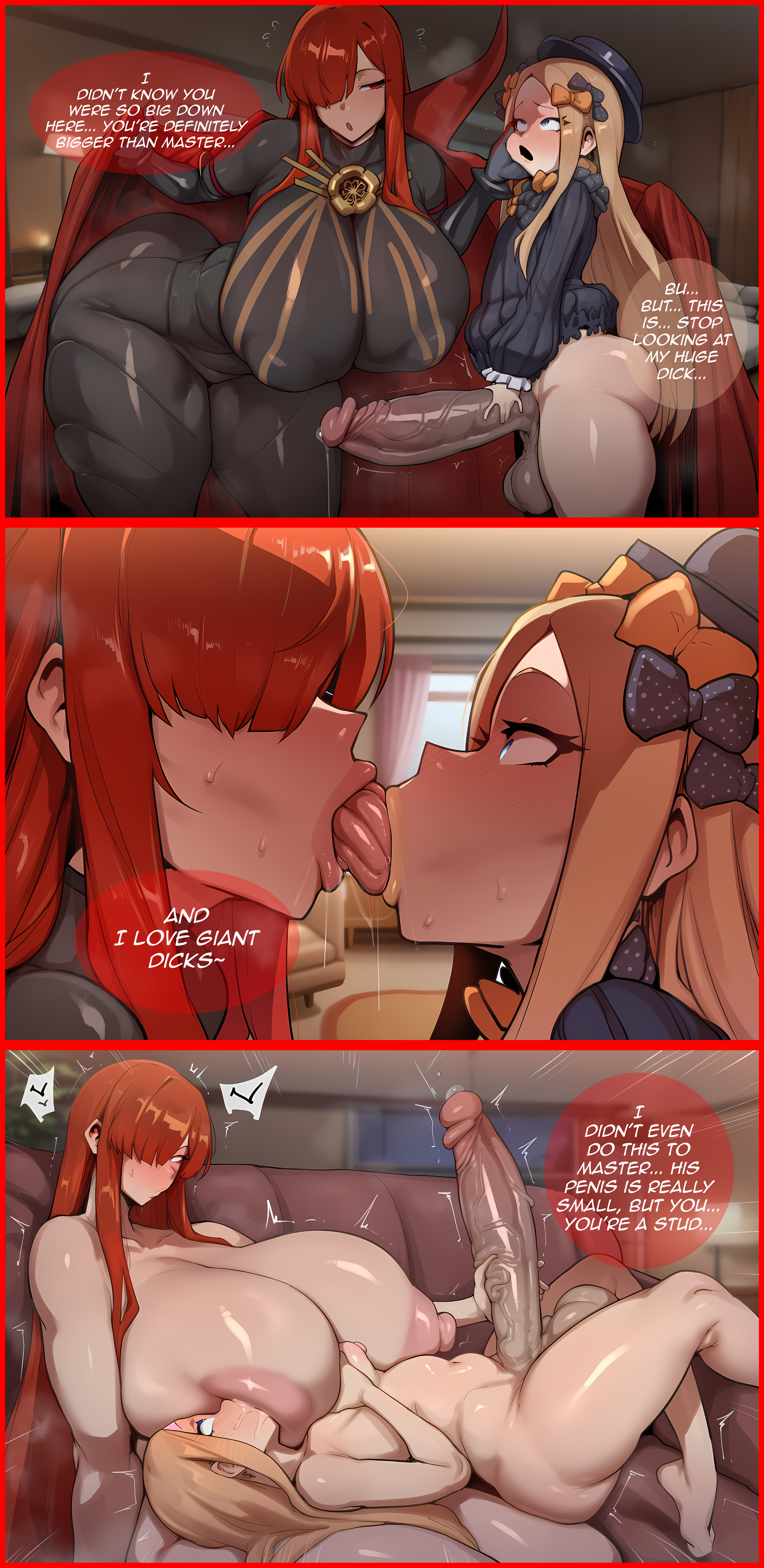 abigail williams (fate/grand order), ai, ai generated, blizzie ai, fate/grand order, futanari, oda nobunaga (avenger) (fate)